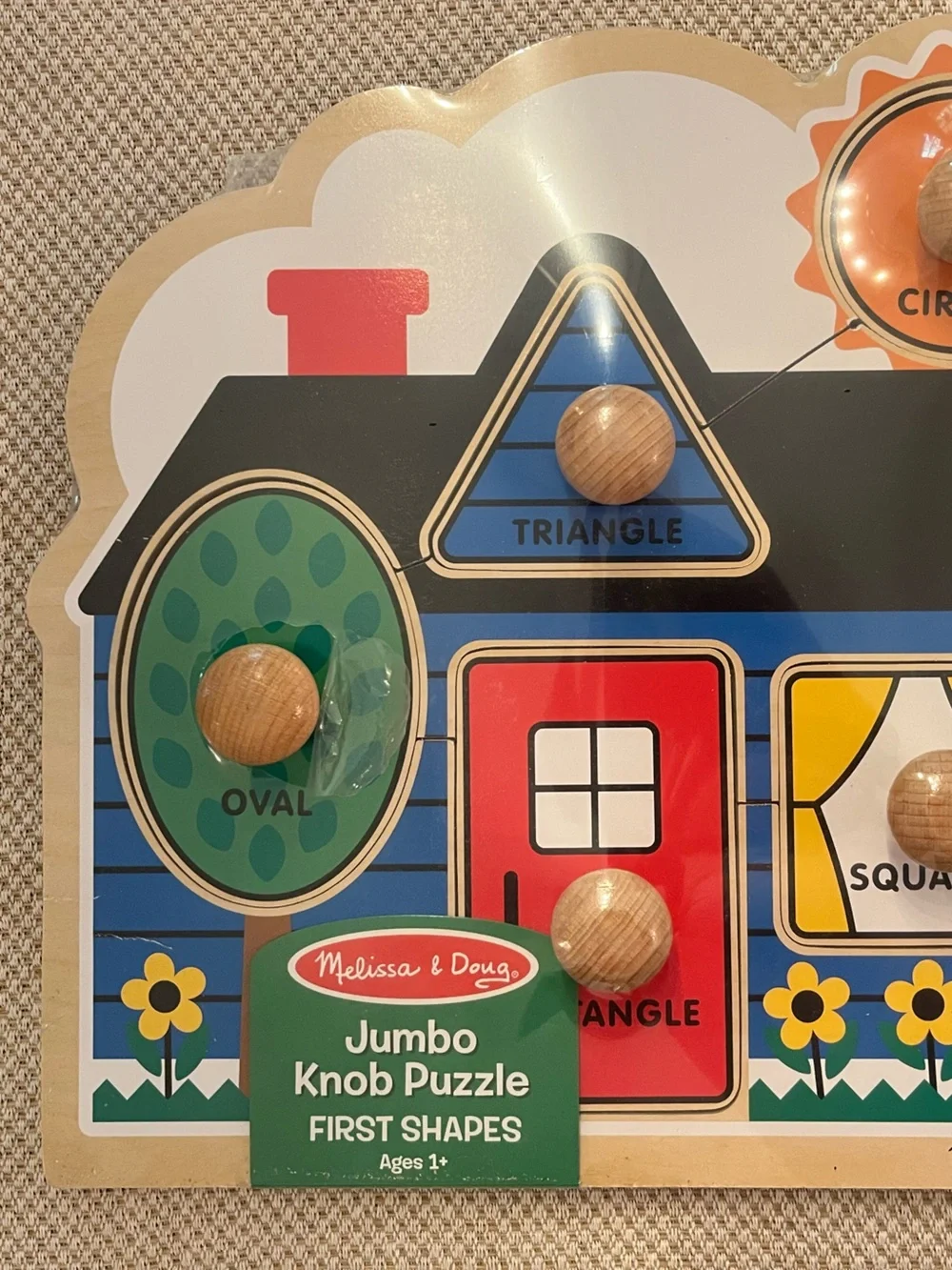 Melissa & Doug Wooden Shape Knob Puzzle